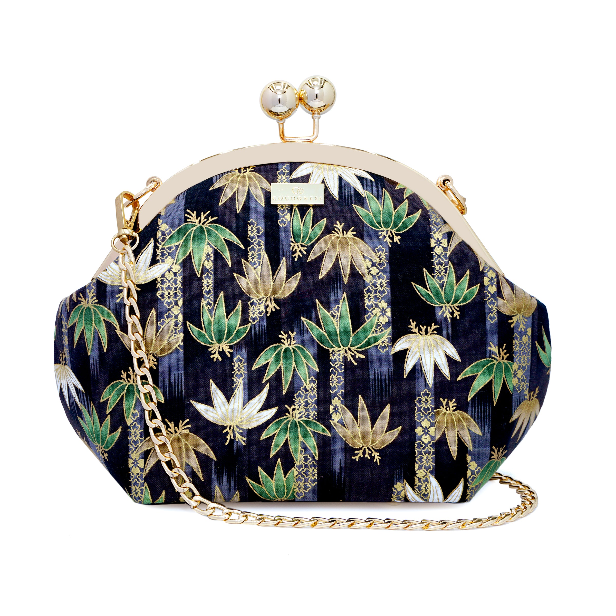 Acrylic Chain Handle Clasp Sling Bag - Bamboo Forest