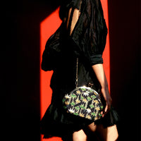 Acrylic Chain Handle Clasp Sling Bag - Bamboo Forest