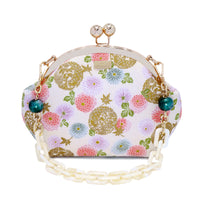 20% OFF - Acrylic Chain Handle Clasp Sling Bag - Goldfish & Flowers