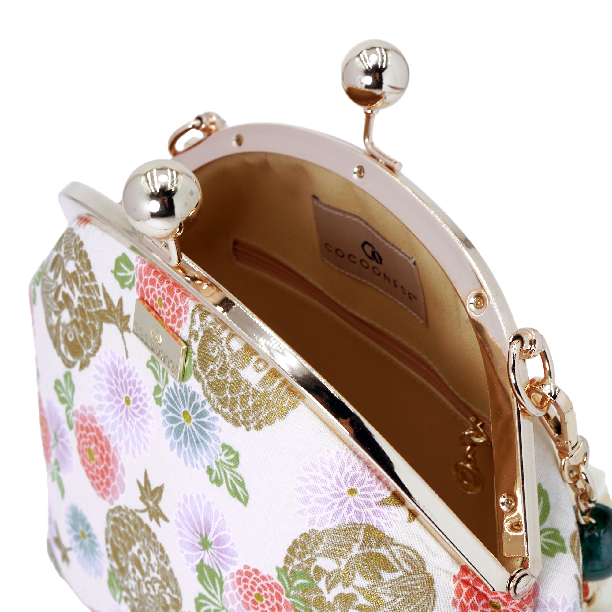 20% OFF - Acrylic Chain Handle Clasp Sling Bag - Goldfish & Flowers