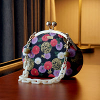 20% OFF - Acrylic Chain Handle Clasp Sling Bag - Goldfish & Flowers