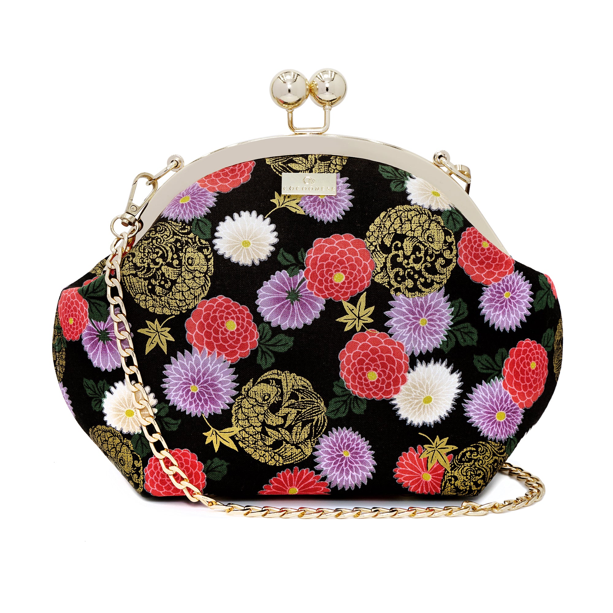 20% OFF - Acrylic Chain Handle Clasp Sling Bag - Goldfish & Flowers