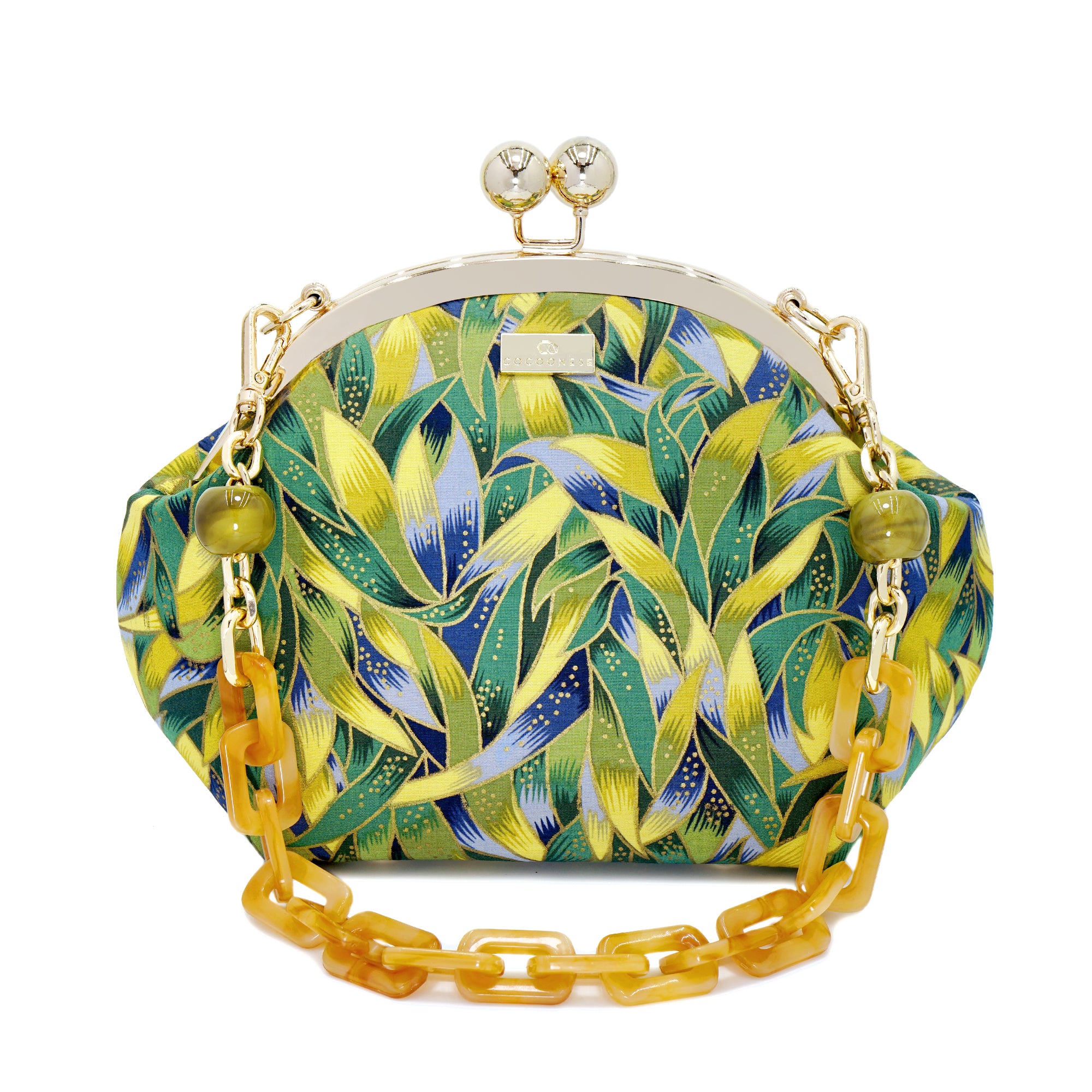 30% OFF -Acrylic Chain Handle Clasp Sling Bag - Tender Grass