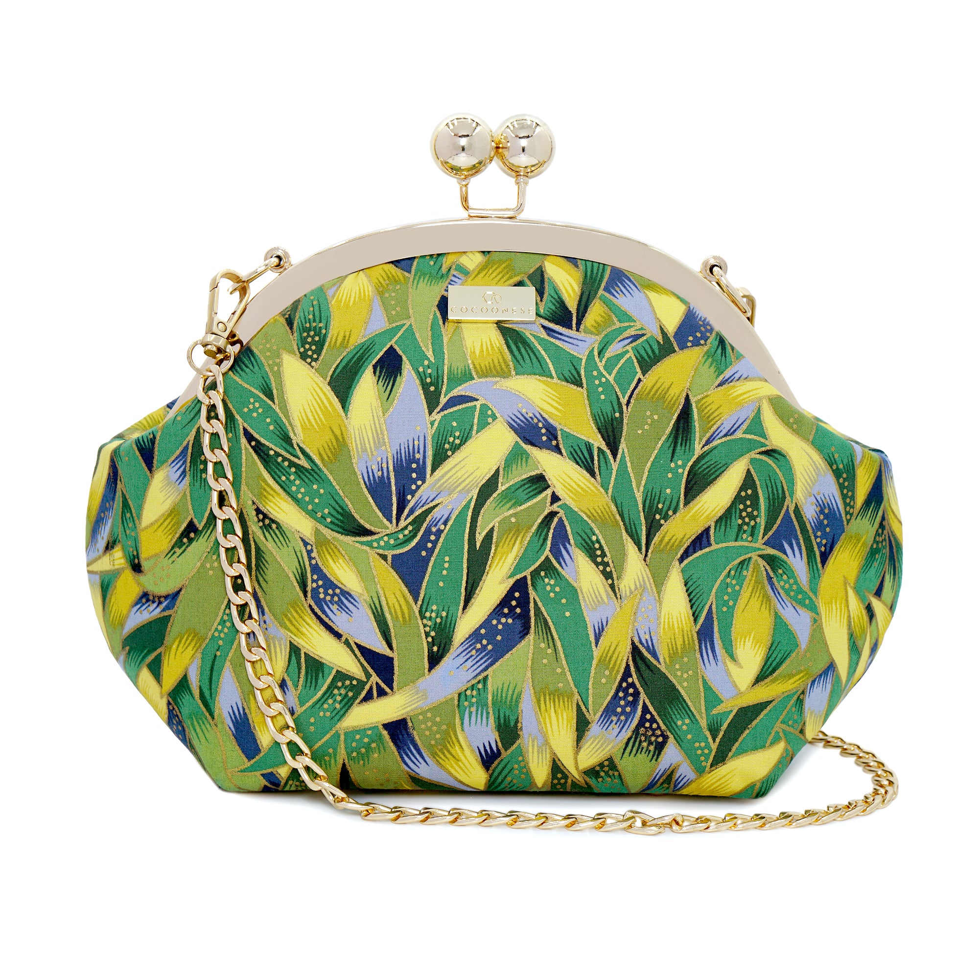 30% OFF -Acrylic Chain Handle Clasp Sling Bag - Tender Grass