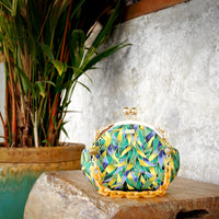 30% OFF -Acrylic Chain Handle Clasp Sling Bag - Tender Grass