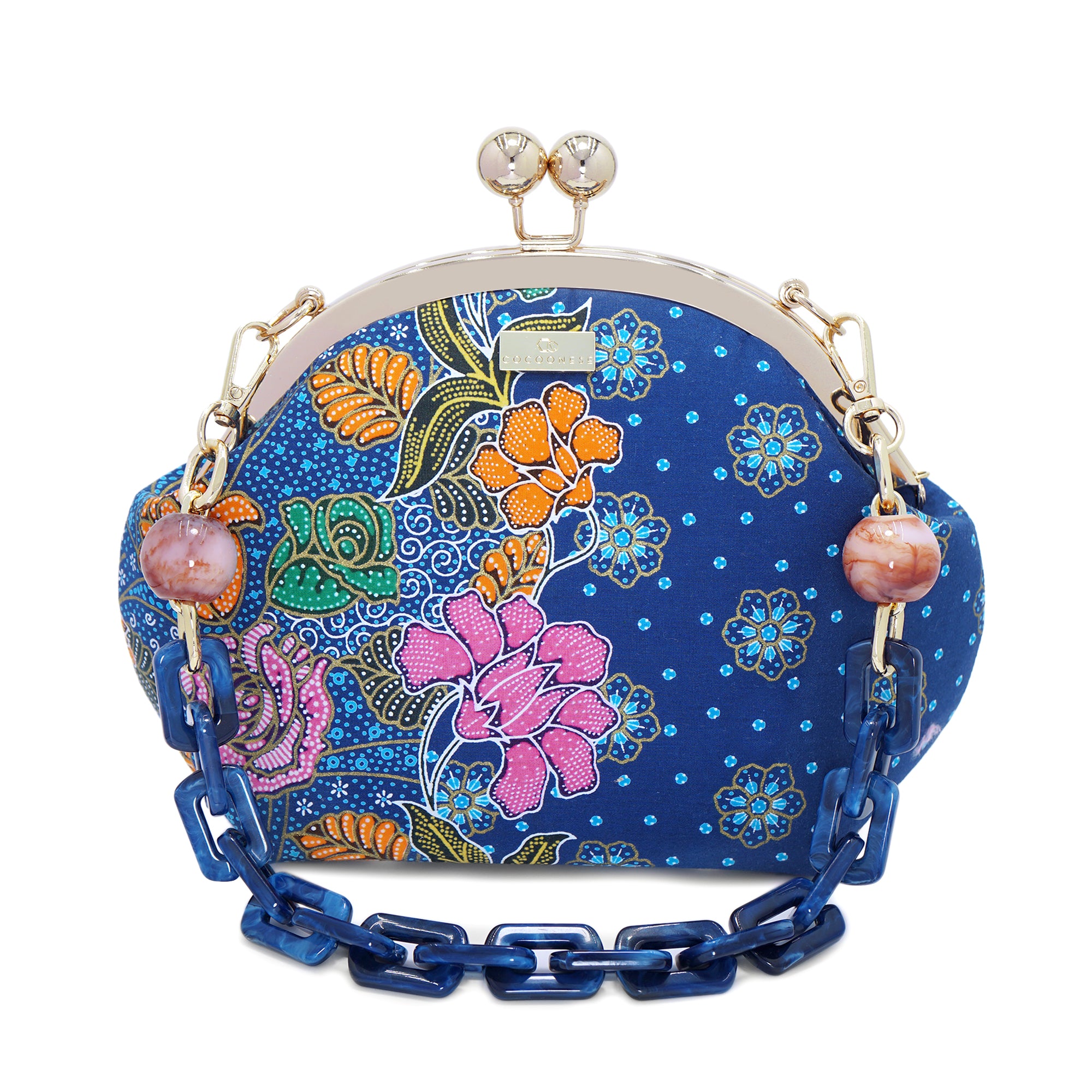 Acrylic Chain Handle Clasp Sling Bag - Kawa