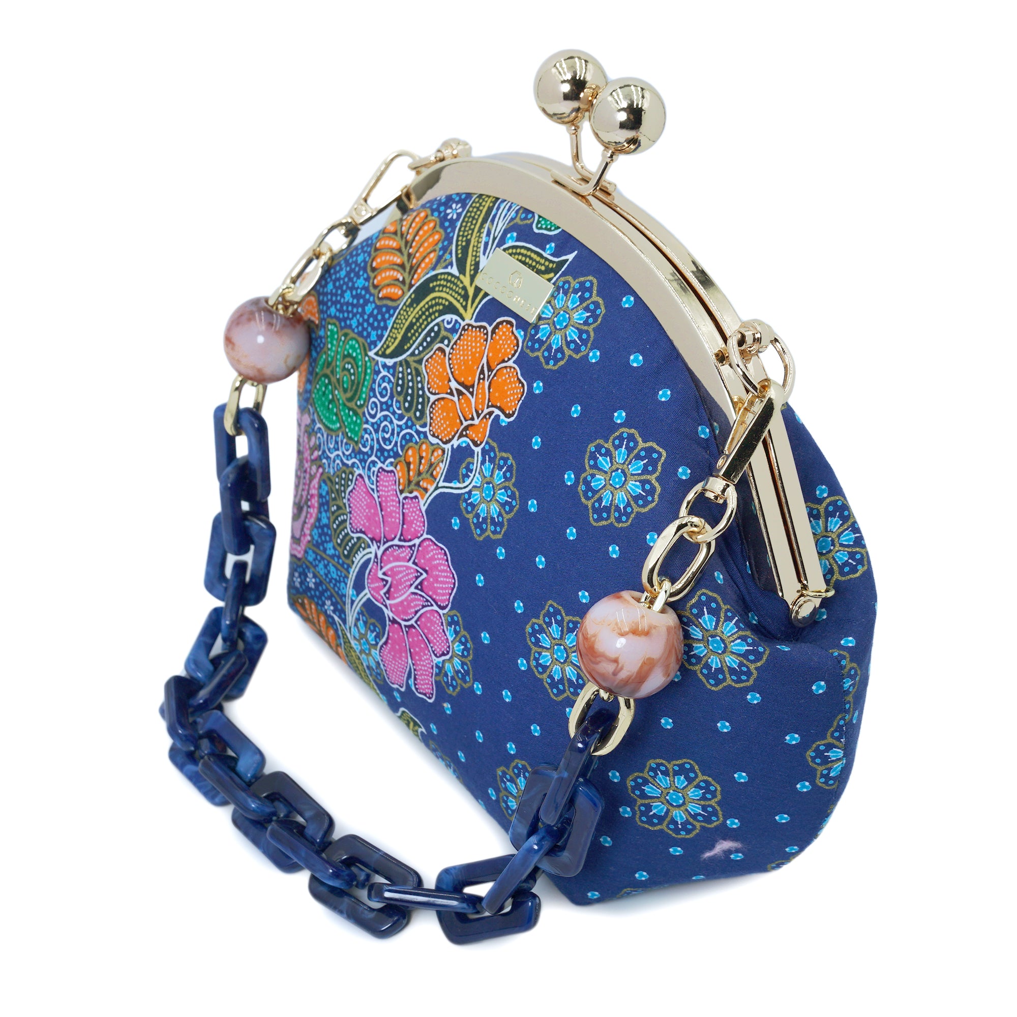 Acrylic Chain Handle Clasp Sling Bag - Kawa