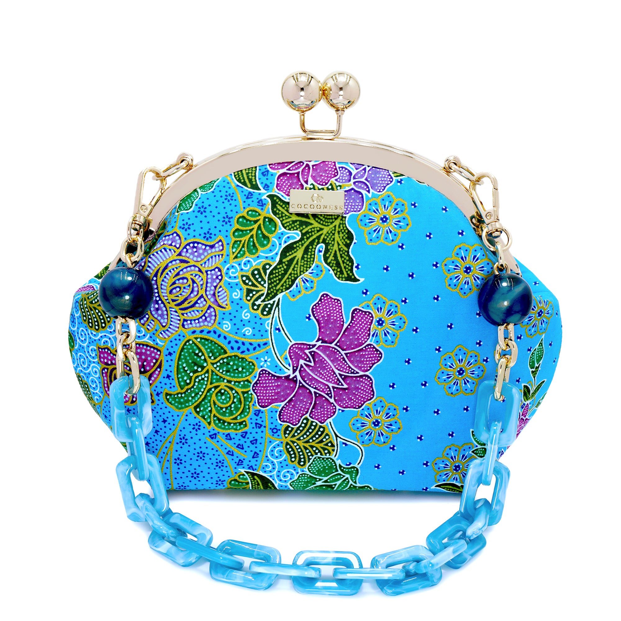 Acrylic Chain Handle Clasp Sling Bag - Kawa