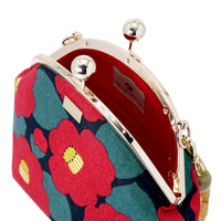 Acrylic Chain Handle Clasp Sling Bag - Camellia Japonica