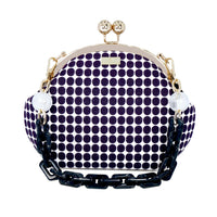 Acrylic Chain Handle Clasp Sling Bag - Polka Dot