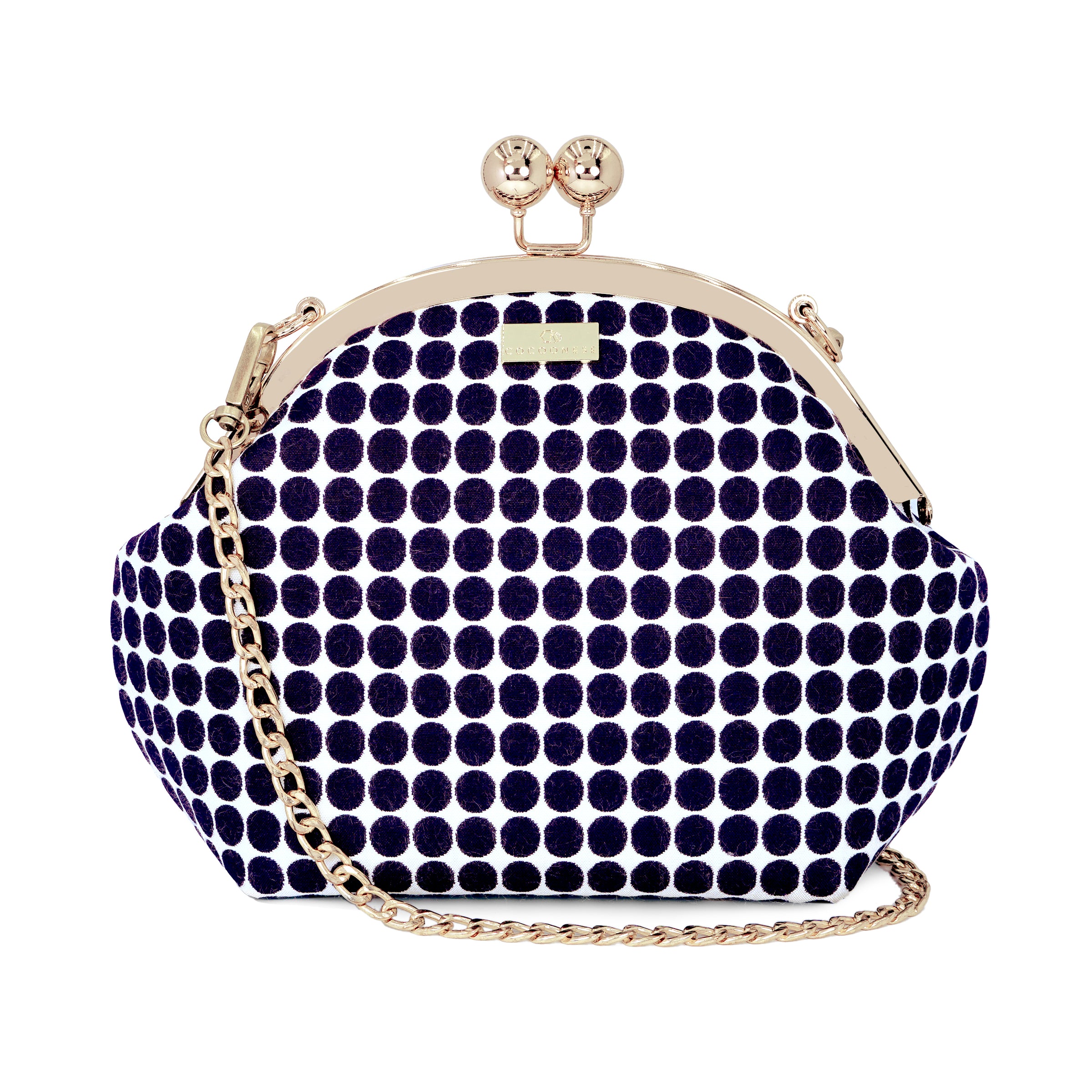 Acrylic Chain Handle Clasp Sling Bag - Polka Dot