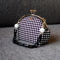 Acrylic Chain Handle Clasp Sling Bag - Polka Dot