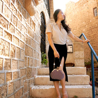 Acrylic Chain Handle Clasp Sling Bag - Polka Dot