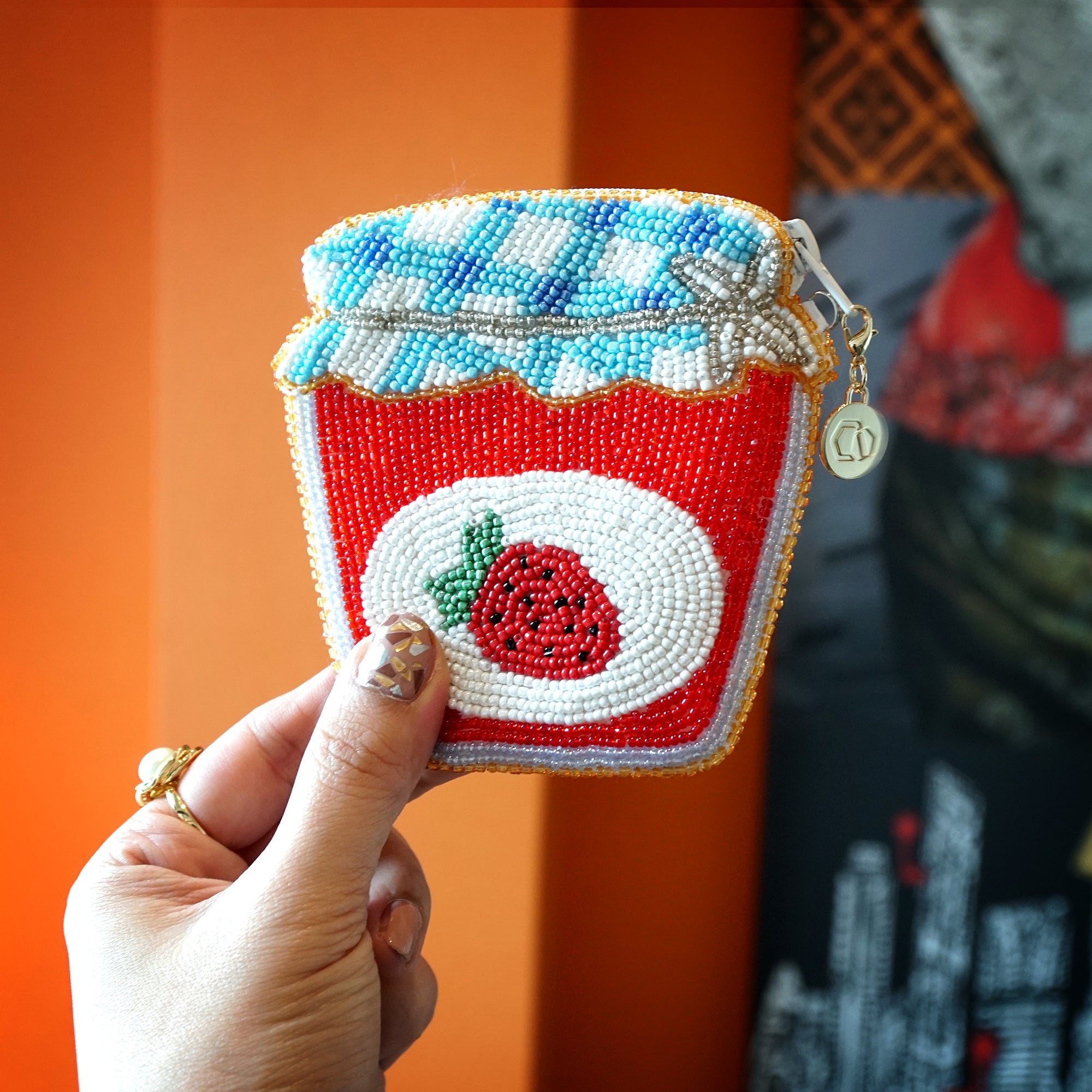 Beaded Coin Purse - Jam Jar