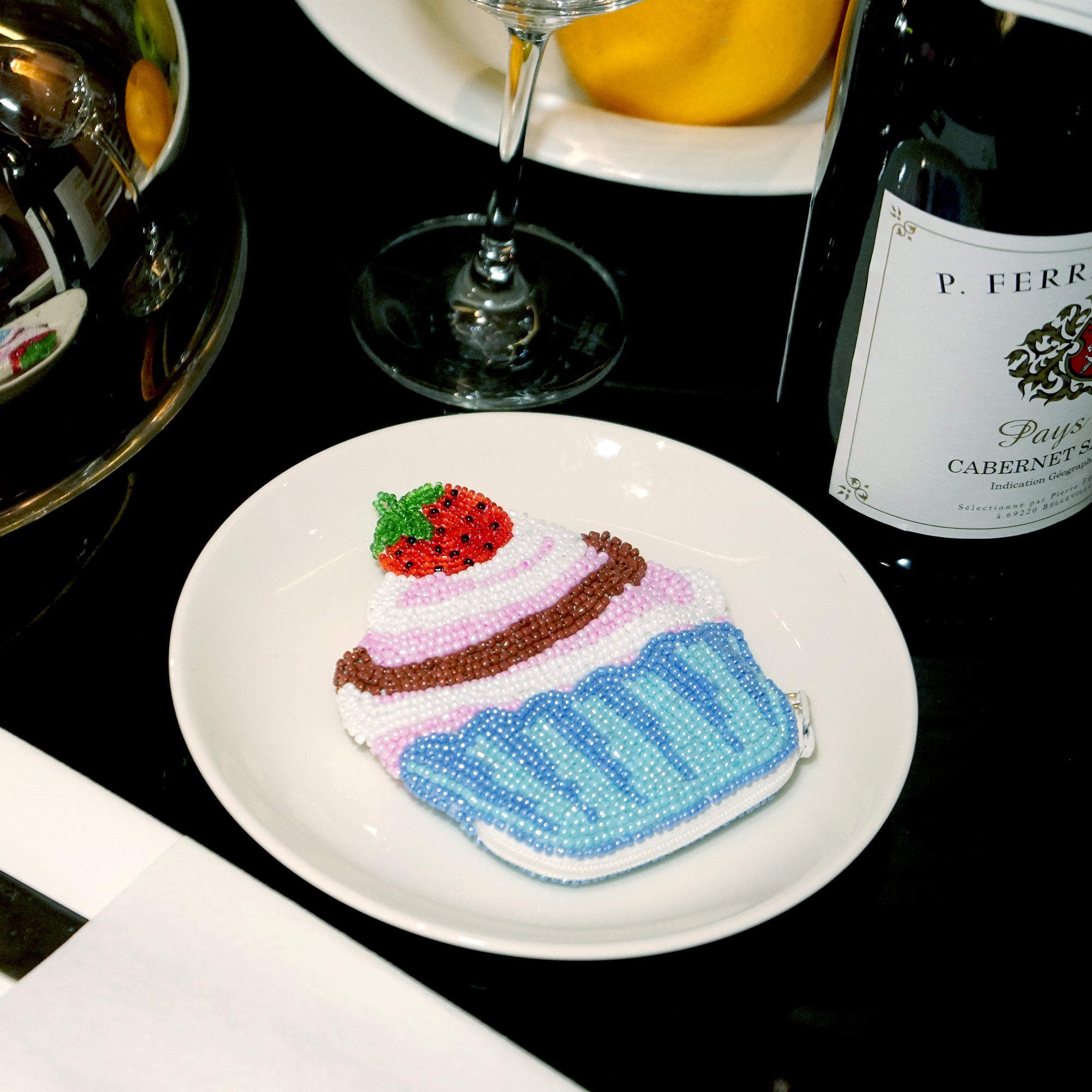 Beaded Coin Purse - Cupcake