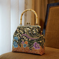 Bamboo Top Handle Bag - Mandala