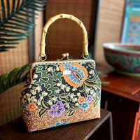 Bamboo Top Handle Bag - Mandala