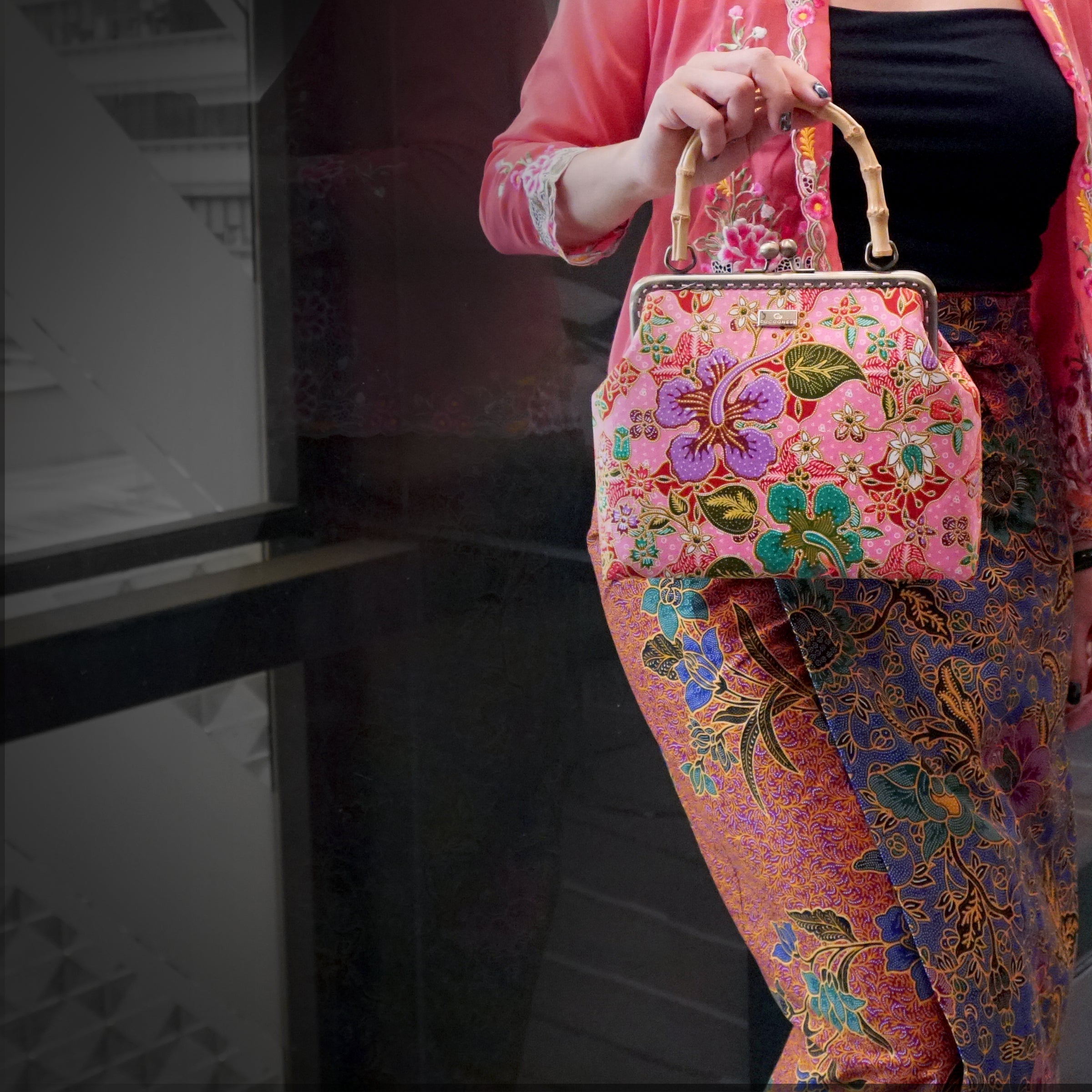 Bamboo Top Handle Bag - Jlamprang