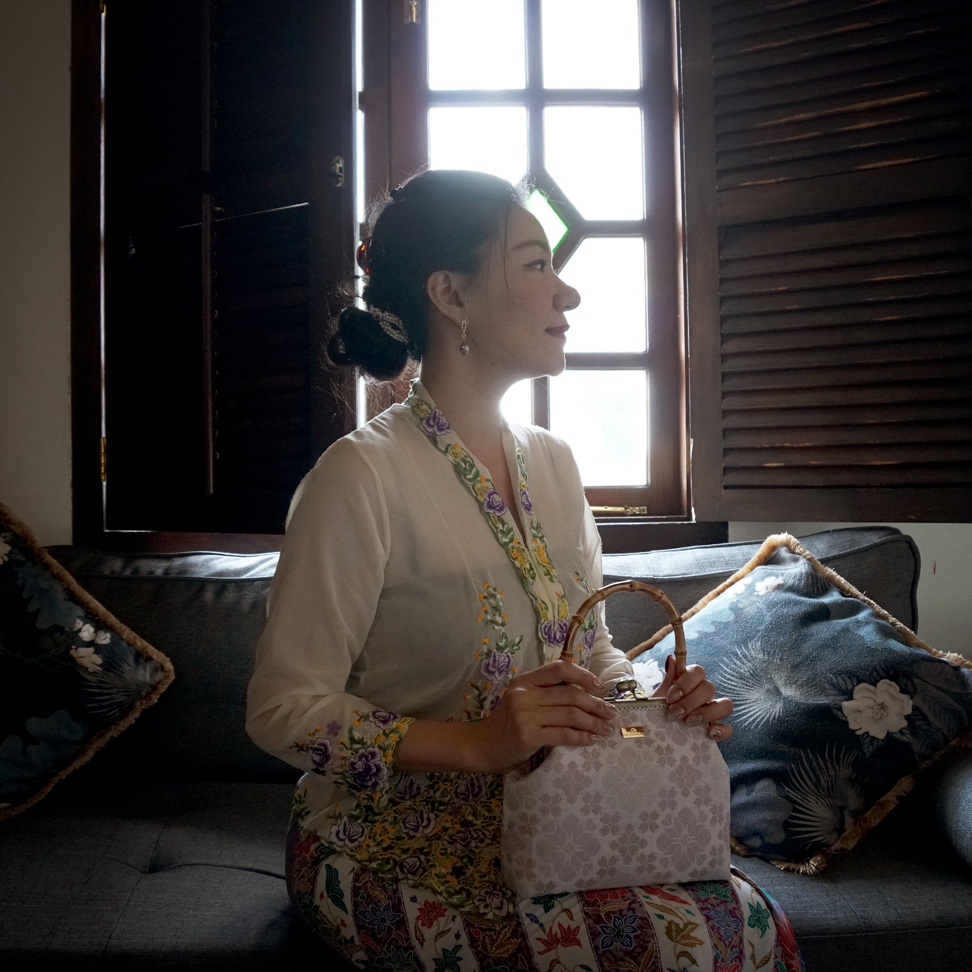 Bamboo Top Handle Bag - Ameera