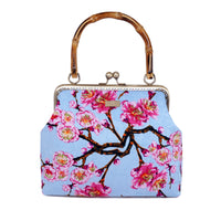 Bamboo Top Handle Bag - Peach Tree Flower
