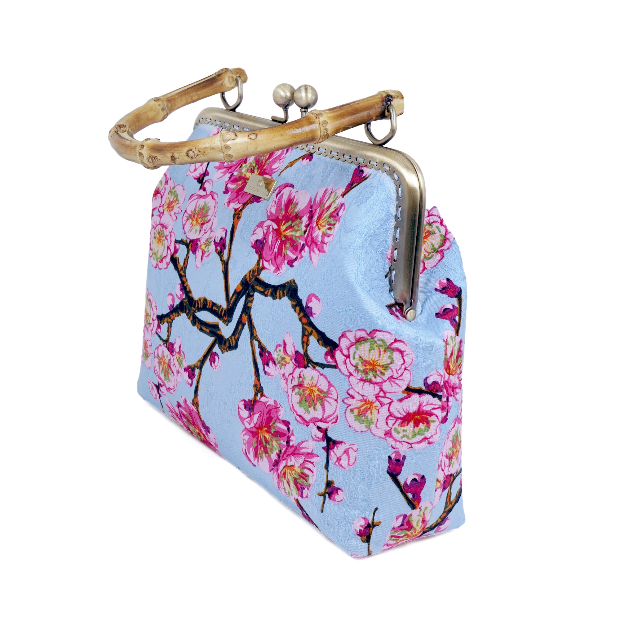 Bamboo Top Handle Bag - Peach Tree Flower