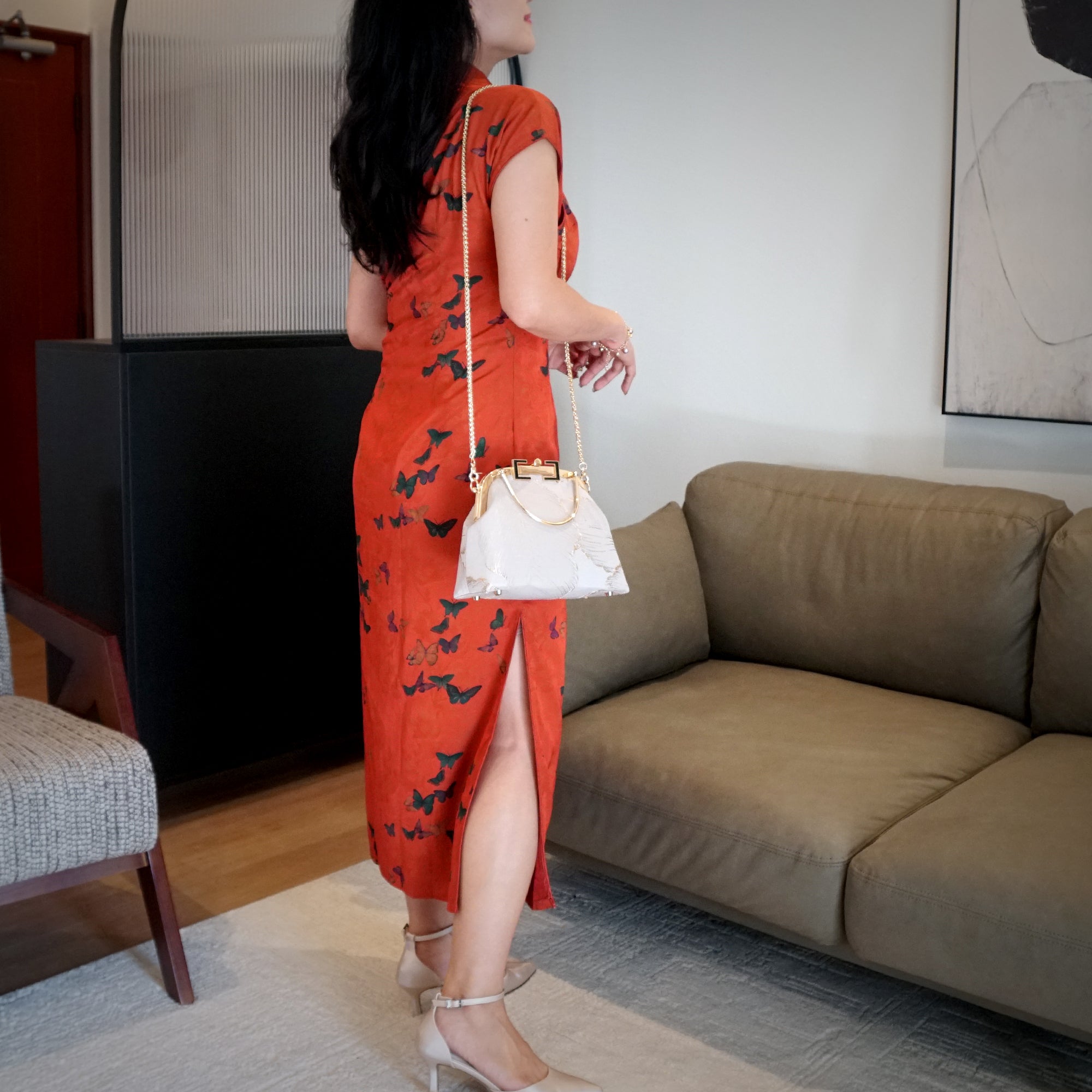 Clasp Crossbody Bag - Lotus Leaf(GG)