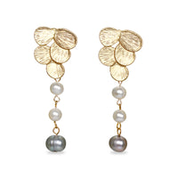 Grape Shape With Pearls Dangle Earrings