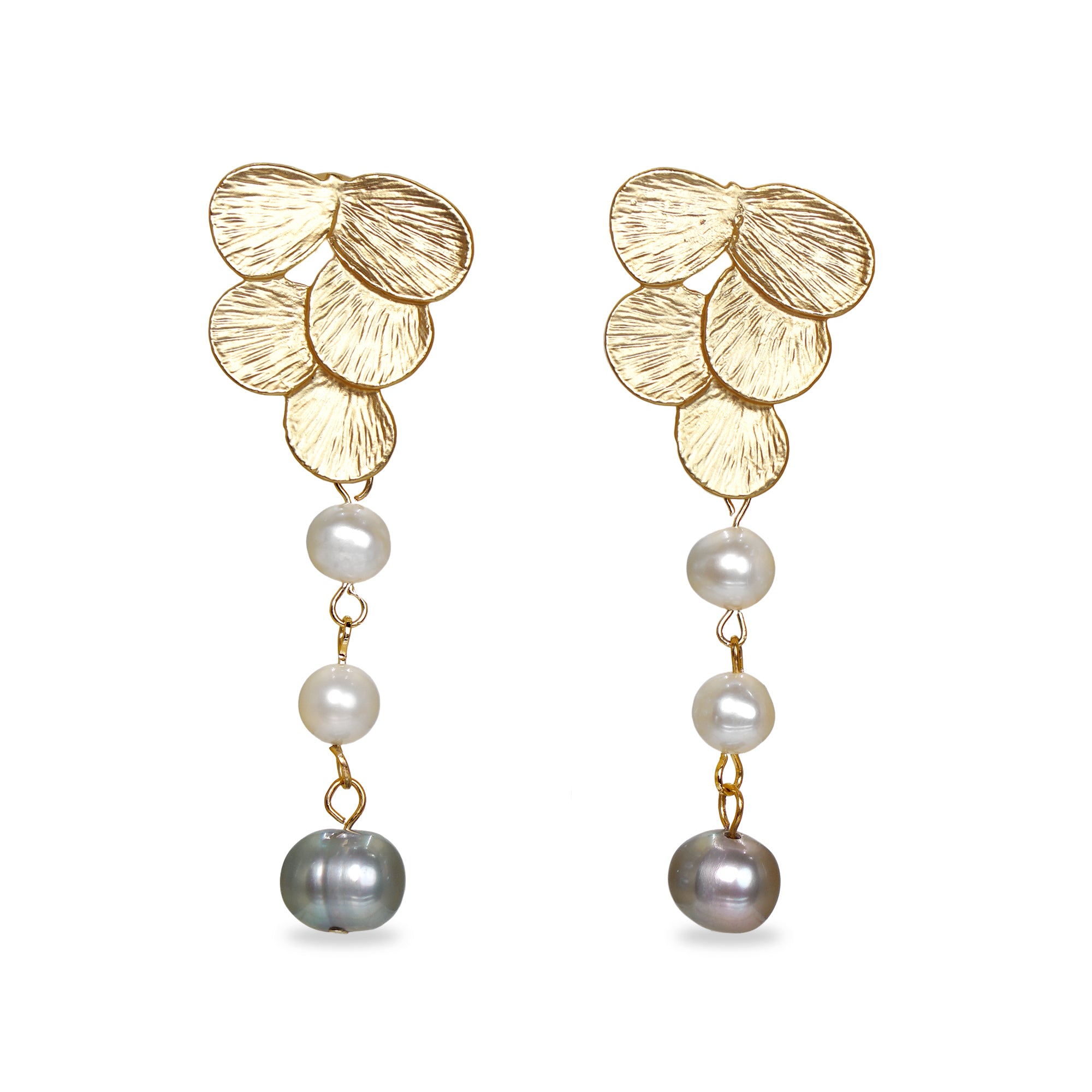 Grape Shape With Pearls Dangle Earrings