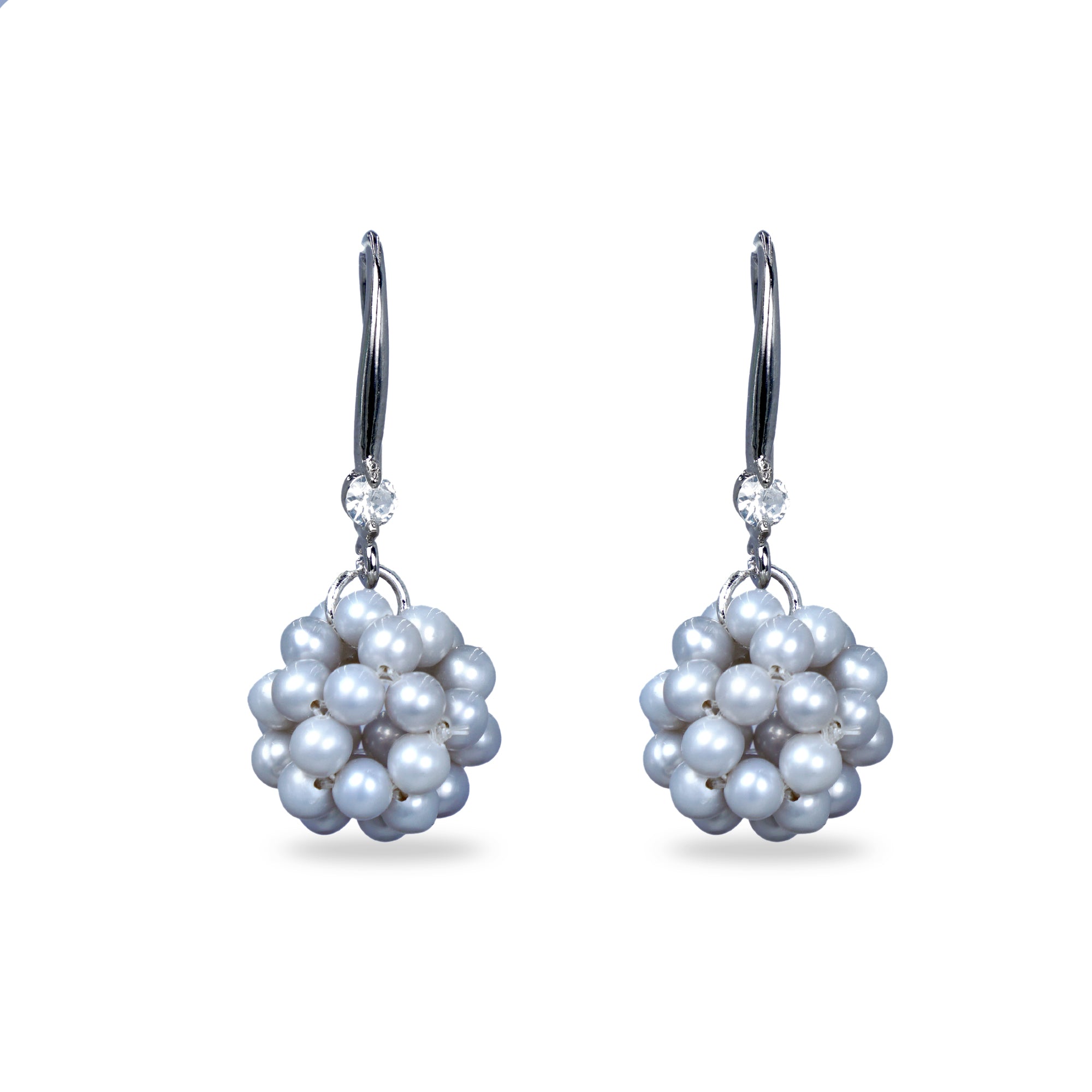 Pearl Cluster Ball Earrings