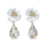 Resin Daisy Teardrop Earrings