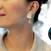 Resin Daisy Teardrop Earrings