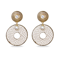 Disc Drop Earring In Gold