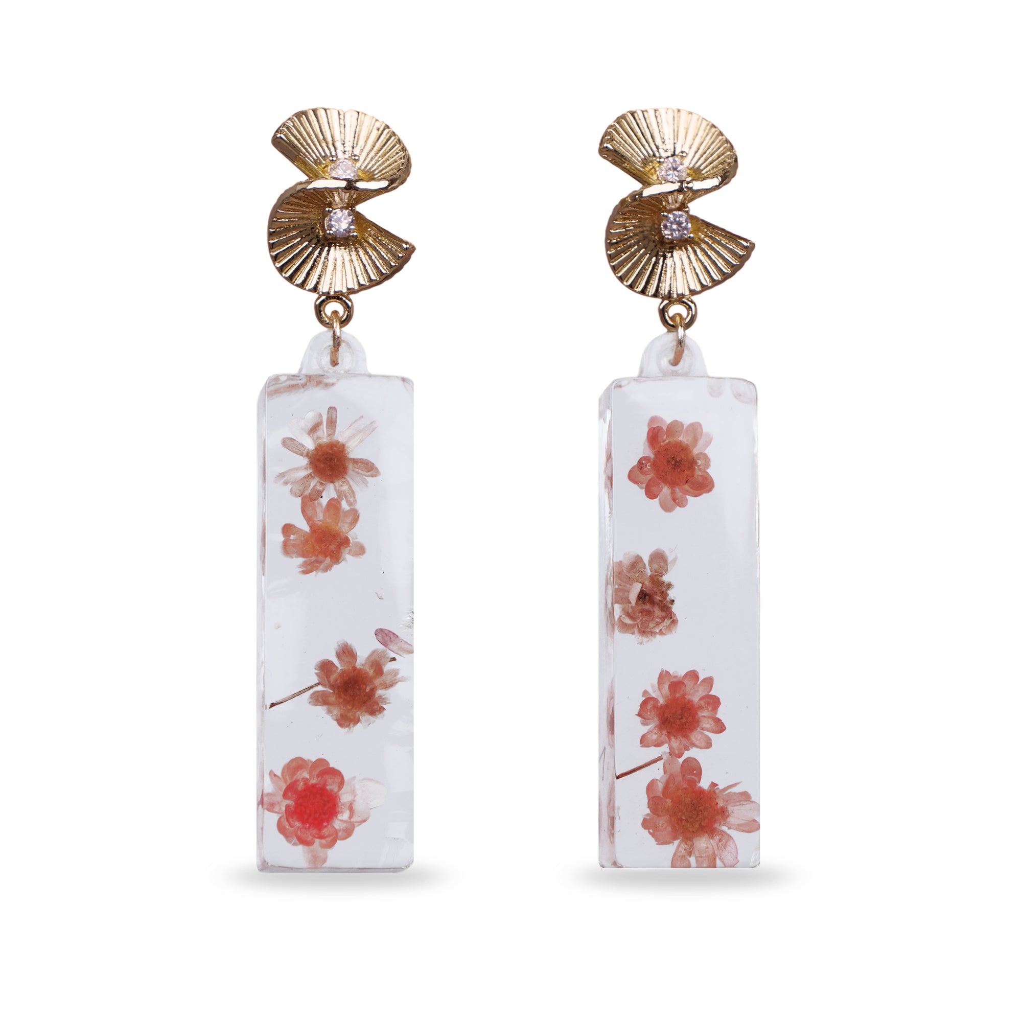 Ribbon Curl Dangle Resin Drop Earrings