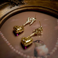 Multi Zircon Heart Shape Drop Earrings