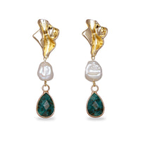 Gold Melted Wave Drop Earrings