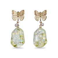 Butterfly Dried Flower Resin Drop Earrings