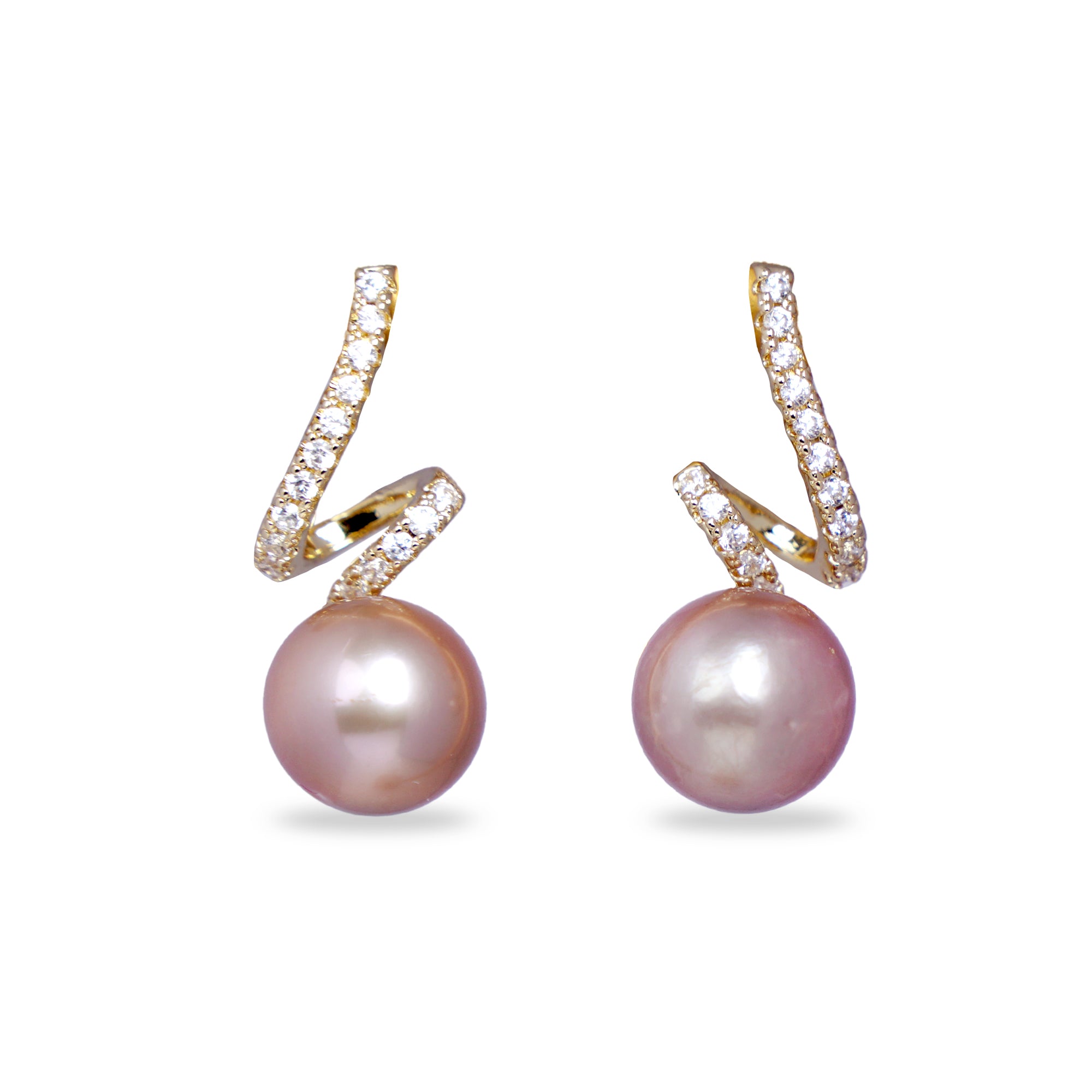 Ribbon Design With Pearl Earrings