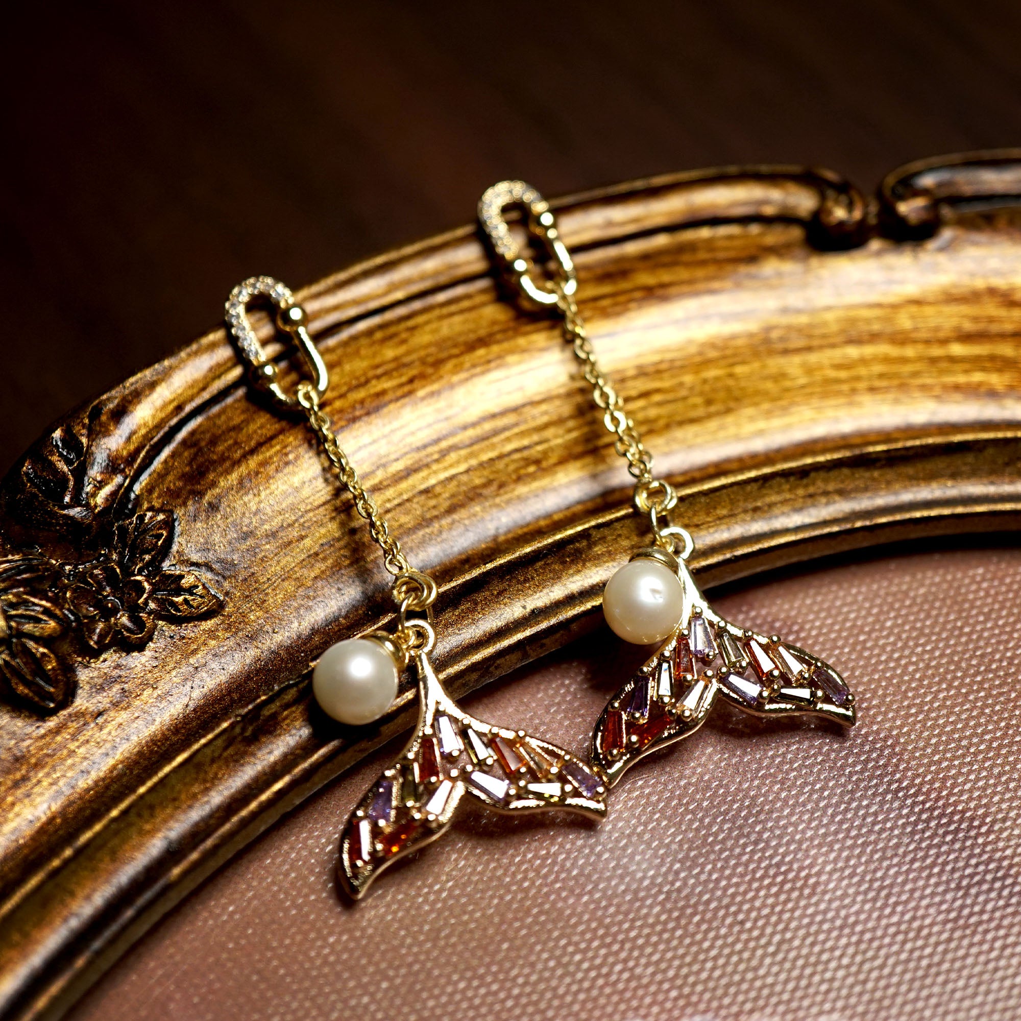 Rainbow Mermaid Tail Duster Earrings