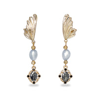 Angel Wing Pearl Drop Earrings(GY)