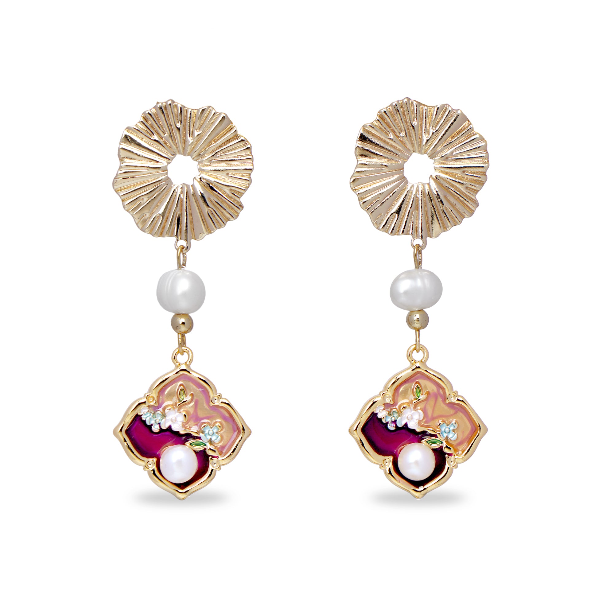 Water Lily Pond Drop Earrings