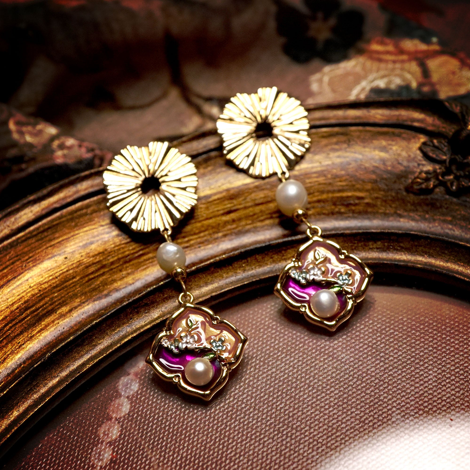 Water Lily Pond Drop Earrings