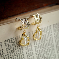 Geometric Texture With Pearl Drop Earrings