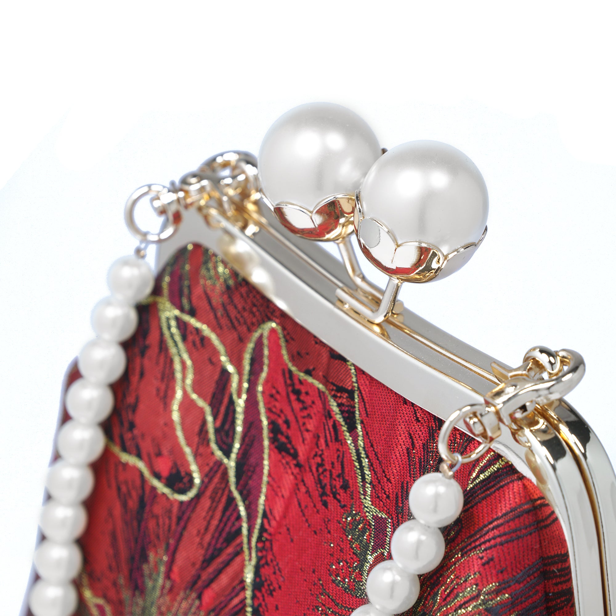 Floral Pearl Clasp Bag - Gold Lily (RD)