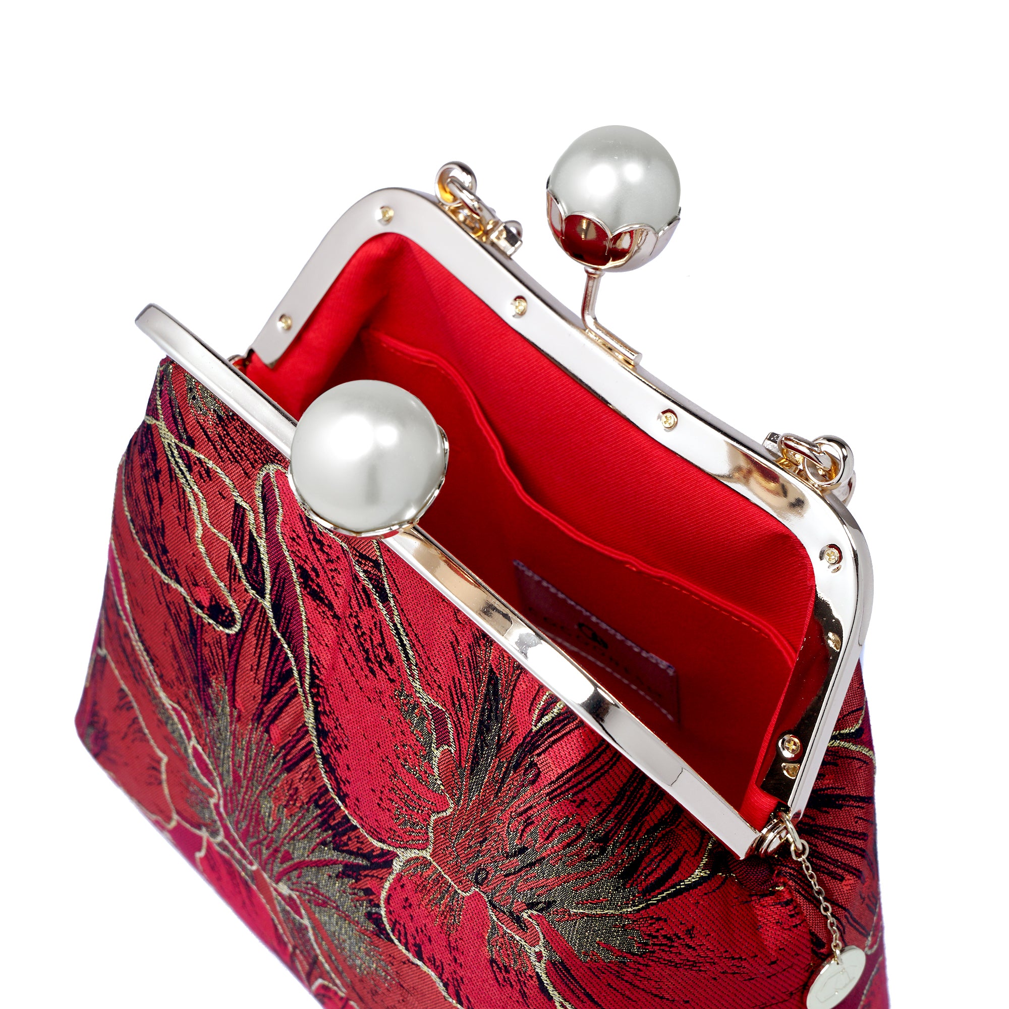Floral Pearl Clasp Bag - Gold Lily (RD)
