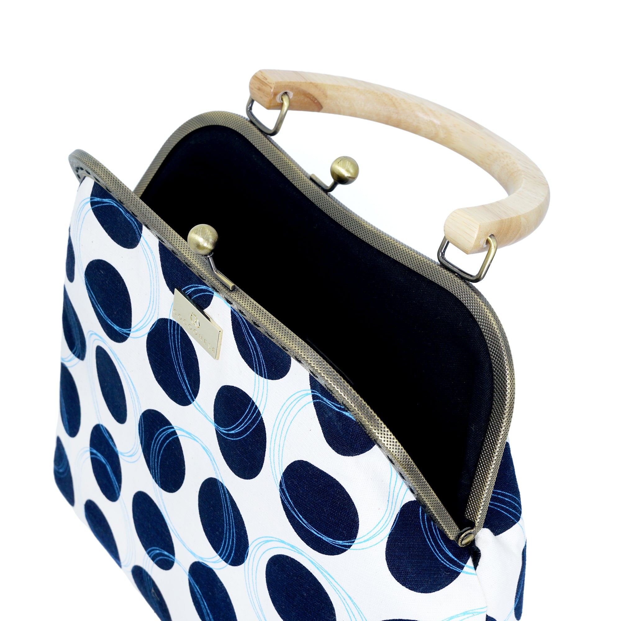 Clasp Handbag - Dotted B&W