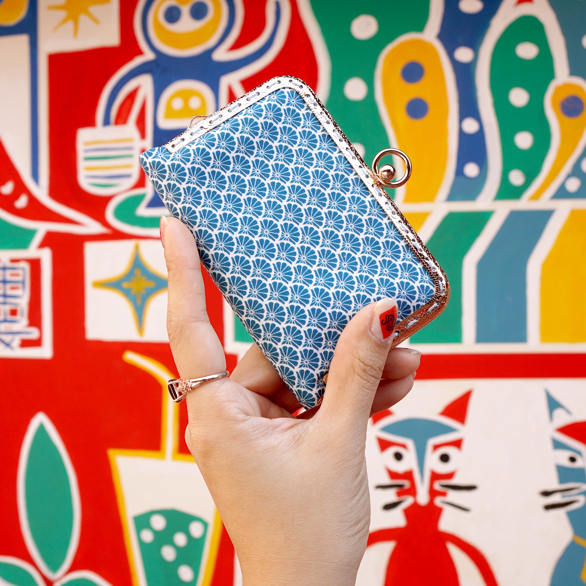 Kiss Clasp Card Holder - Aster