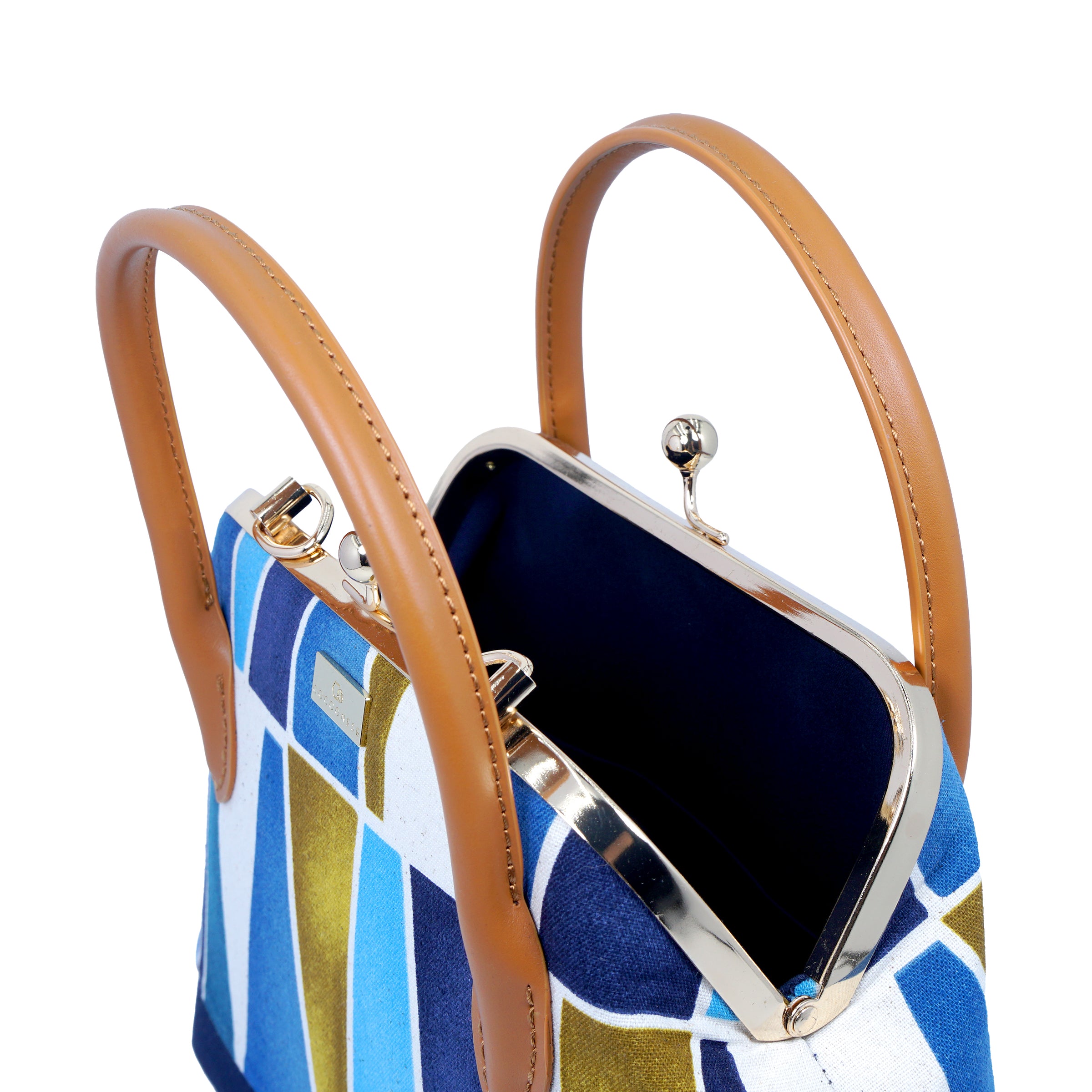 Leather Top-Handle Bag - Blocks