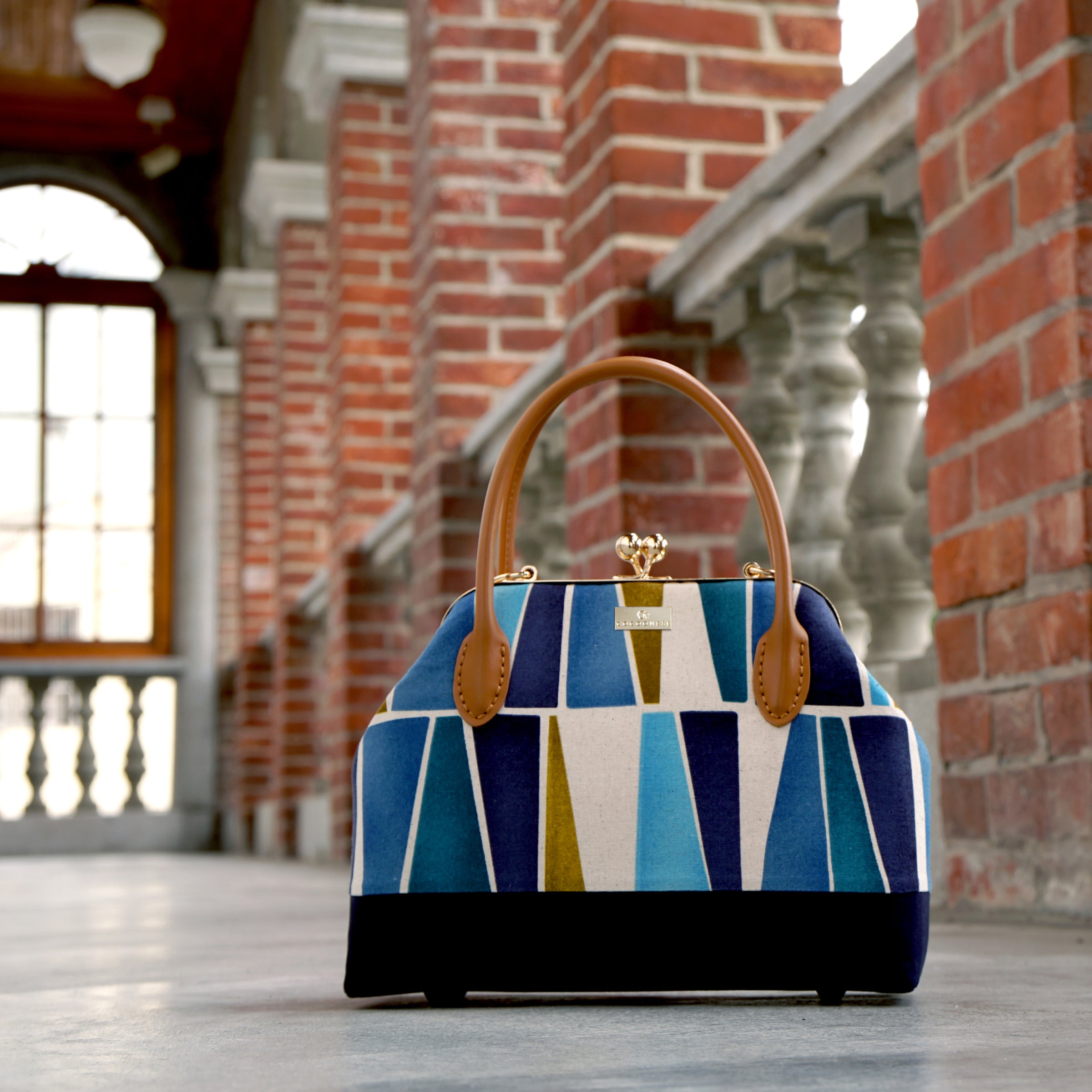 Leather Top-Handle Bag - Blocks