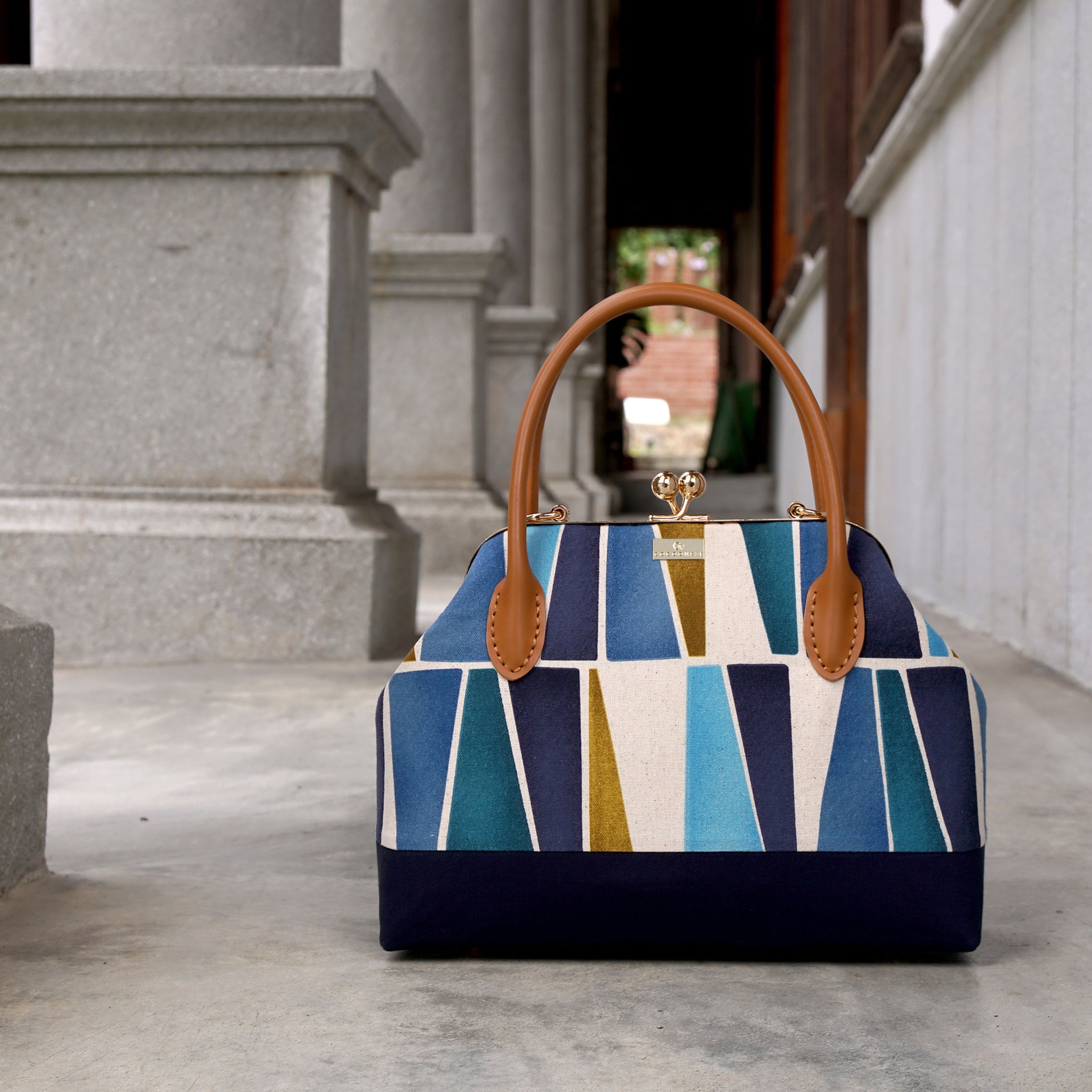 Leather Top-Handle Bag - Blocks