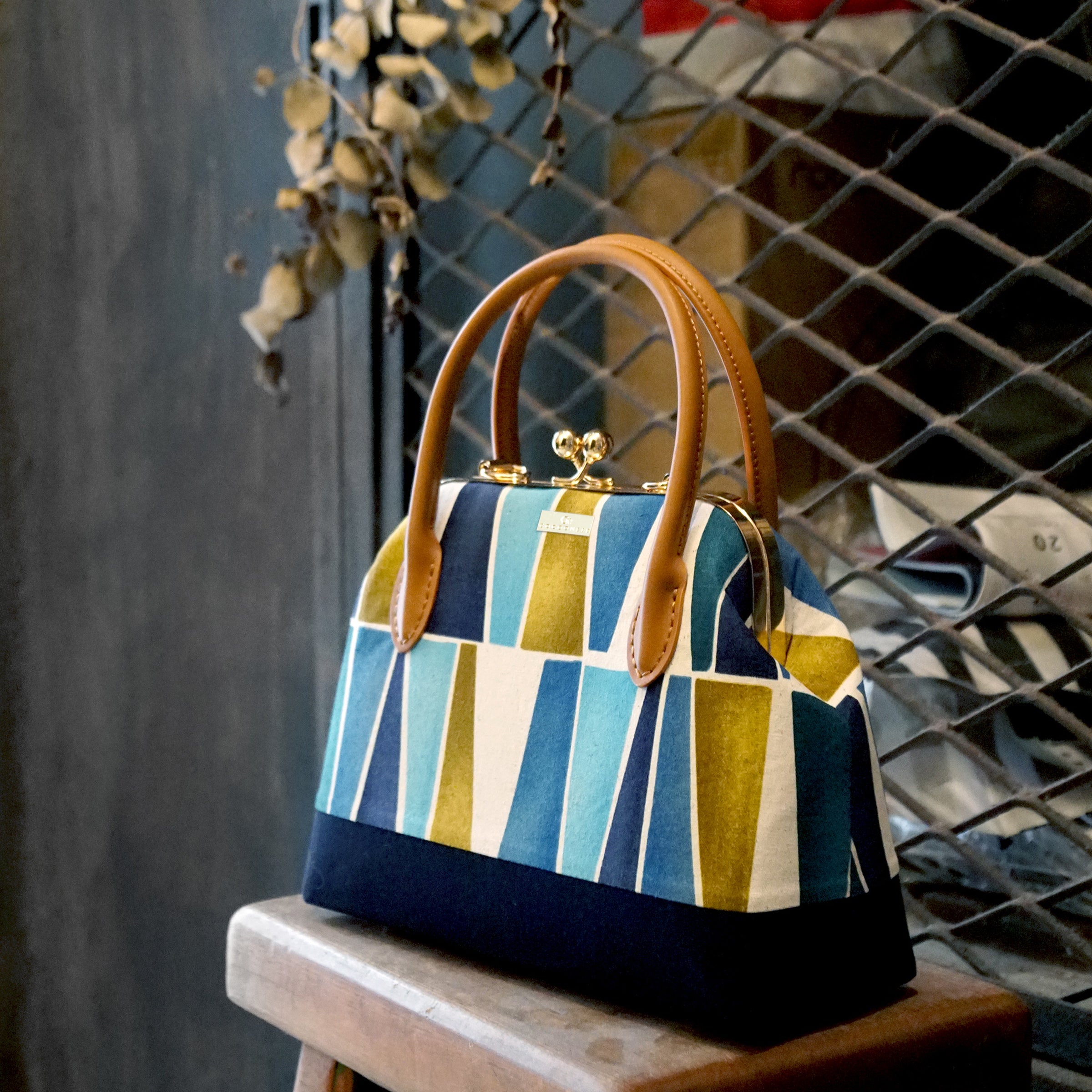 Leather Top-Handle Bag - Blocks